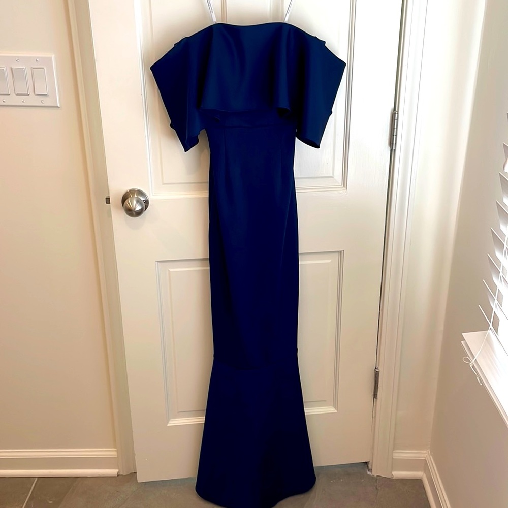 Monique Lhuillier Bridesmaid Dress, Size 0, Navy